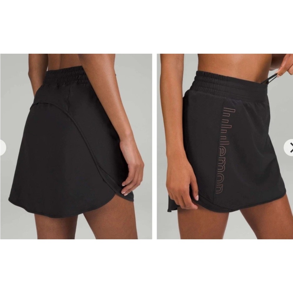 Lululemon Hotty Hot Skirt High-Rise Long size 2 Black Gold Special Edition